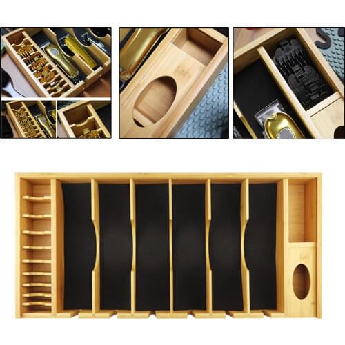 Barber Clipper Tray,Anti-Slip Professional Salon Hair Trimmer Holder with 6 Slots for Professional Stylists Barbers