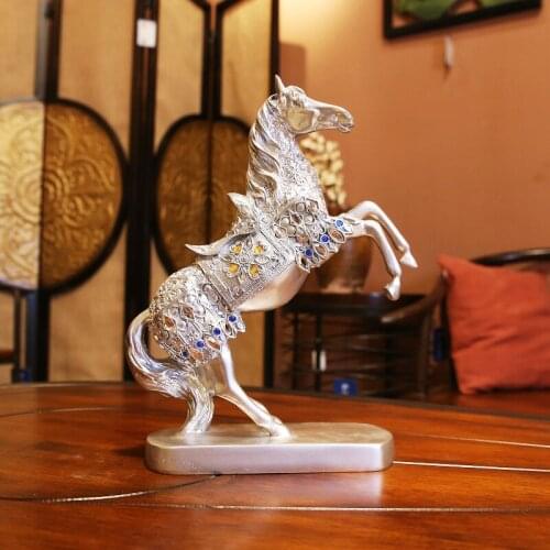 Best national business GIFT -HOME office TOP decoration ART efficacious Mascot silver Success mascot horse FENG SHUI Sculpture