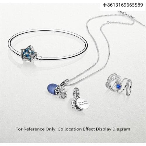 Fashion new 925 sterling silver sky blue bright star series bracelet for men and women