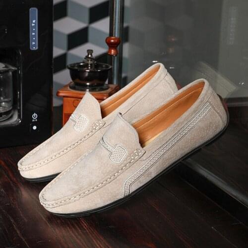 Classic Men Casual Shoes Fashion Men Shoes Genuine Leather Men Loafers Moccasins Slip on Mens Flats Male Driving Shoes Size 47