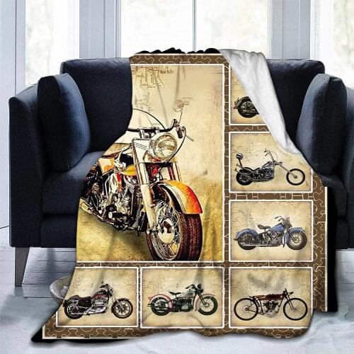 Motorcycle Blanket Super Soft Flannel Throw Blankets for Bed Sofa and Couch Cool Motorcycle Gifts Lightweight Warm Blankets