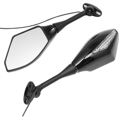 Motorcycle Handlebar End Mirror With LED Rearview Mirror Accessories Reversing Back-view Motorbike Mirrors Without Battery