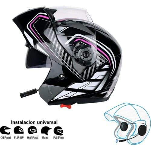 Motorcycle Bluetooth Flip Up Helmet Double Visors Motocicleta Kask BT Casco MotoCasque Motor Bike Capacete ECE Jiekai