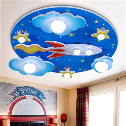 Cartoon Wooden Universe Ceiling Lamp Simple Bedroom Cartoon Study Childrens Room Lamp Kindergarten Lamp modern