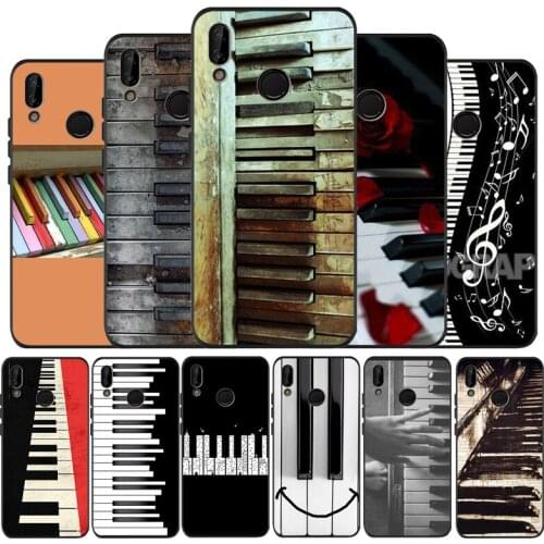 Piano key Soft Silicone black Phone Case For Huawei P9 P10 P20 P30 P40 lite P20 P30 P40 pro Y9 Y6 P smart 2019