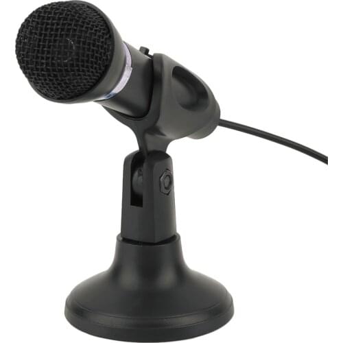 Computer Notebook Desktop Microphone KTV-307 Wire Karaoke Handheld Microphone 3.5mm Mic With Base For Singing Recording