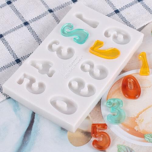 Number 0-9 Silicone Molds Fondant Chocolate Mold Fondant Molds for Cake Decorating Wedding Cake Decorating Tools Baking Tools
