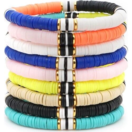 Potosala New Bohemian Ethnic Style Bracelet Beach Style Multicolor Polymer Clay Bracelet Handmade Summer And Autumn Jewelry