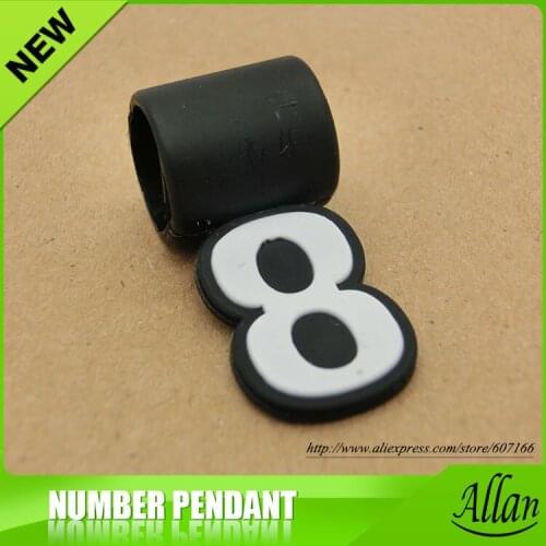 New arrival Silicone Number Pendant for 3 ropes braided tornato titanium necklace