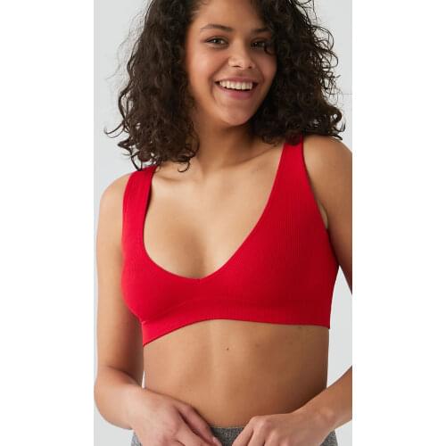 İç çamaşırı kadın büstiyer yaz bralette seksi üst kırmızı sütyen