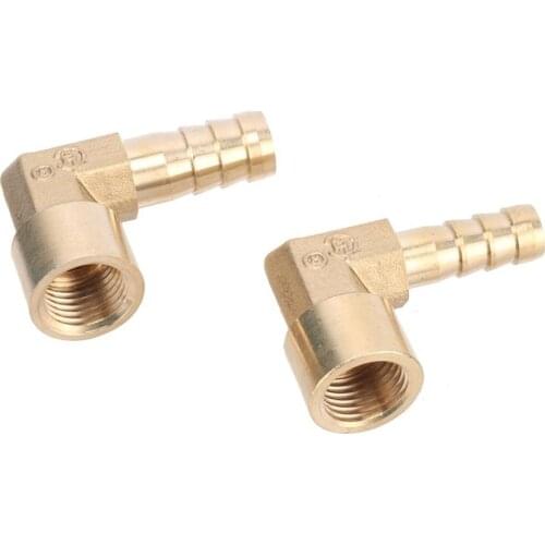 2Pcs 1/4" Female Thread to 8mm 10mm Pipe Interface Elbow Connector Barbed Coupling Connector Joint Adapter Plumbing Accessories