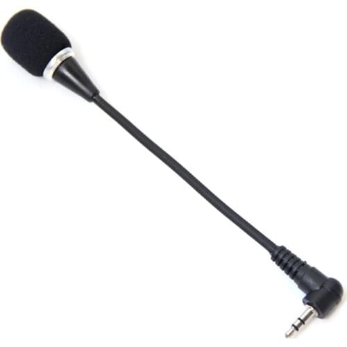 Portable Microphone Mini 3.5mm Jack Flexible Capacitance Microphone Mic for Mobile Phone PC Laptop Notebook Black