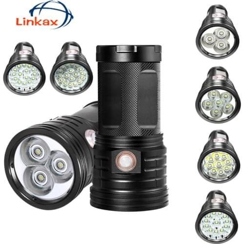 Portable T6 High Lumen Flashlight USB Chargeable Powerful Flashlight 3 Modes Lighting Aluminum Alloy IPX5 Waterproof LED Torch