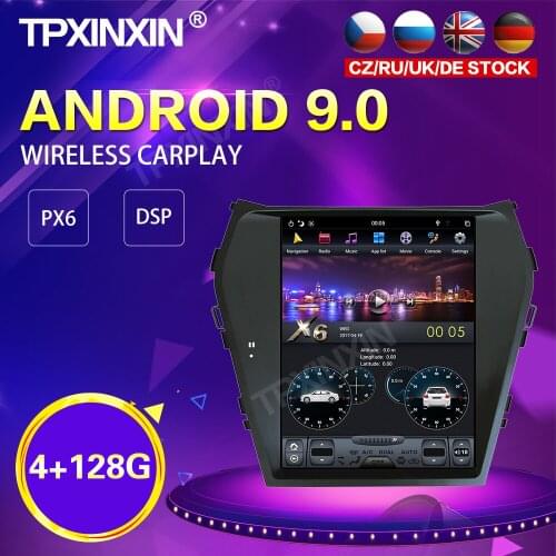 PX6 Android 9.0 4+128GB Tesla Style Car Radio For Hyundai Santa Fe ix45 2013-2018 GPS Navi Stereo Recoder Head Unit DSP Carplay