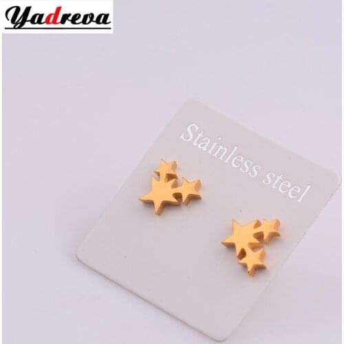 Stainless Steel Earrings Earrings Gold Personality Five-Pointed Star Ladies Fashion Jewelry
