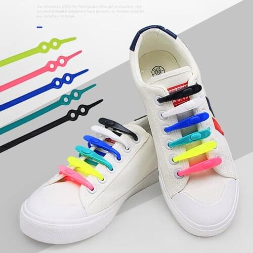 14pcs/set Waterproof Silicone Shoelace Safty Shoes Accessories Round Elastic Shoelaces No Tie Lazy Shoe laces