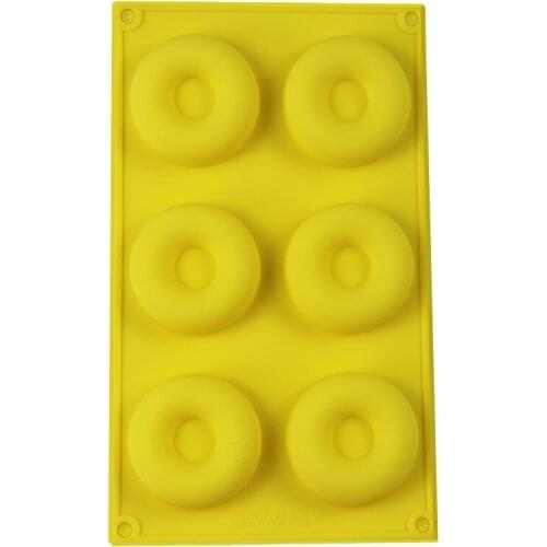 Silicone 6-Piece Donut Cake Mold Round Pudding Mold DIY Baking Tool