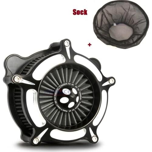 Turbine Spike Air Cleaner Gray Intake Filter Rain Socker Cover Fit For Touring Road Street Glide 08-16 FLHX FLHR FLTR FLHT
