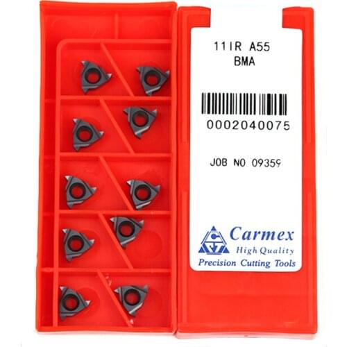 10pcs 11IR 11ER 0.5 0.75 1.0 1.25 1.5 2.0IS0 A60 A55 BMA Carbide Inserts Thread Turning Tools CNC Lathe Metal Cutter Blade Tool