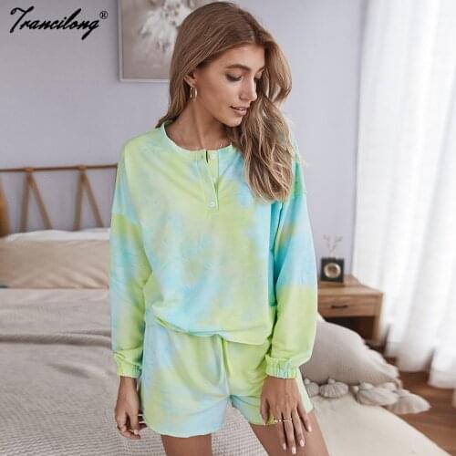 Vetement Femme Top And Shorts Set Chandal Verano Mujer Two Piece Set Tshirt Women Roupas Femininas Tie Dye 2020 Spodenki Damskie