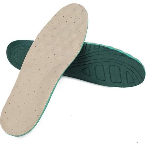 2Pcs Shoe Insole Breathable Sweat Absorption Faux Leather Thin Flat Shoe Inserts for Walking Safety Arch Support