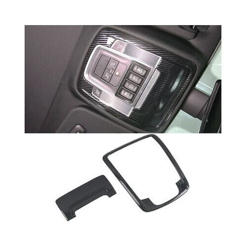 Carbon Fiber Inner Front Reading Light Cover Trim 2pcs For Dodge Ram 1500 19-20