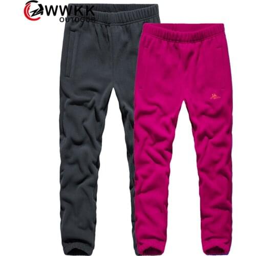 WWKK Winter Spring Warm Fleece Pants Men Women Outdoor Camping Fishing Sport Ultralight Trousers Camping Detachable Hiking Pants