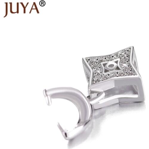 Gold rose gold Crystal Agate Pendant Clips Clasps Pinch Clips Bails Charm Necklace Connectors Beads DIY Jewelry Findings