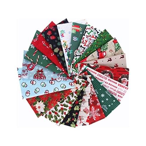 20*25cm Christmas series cotton fabric green cloth small floral DIY patchwork Christmas decoration Crafts Handmade sewing cloth