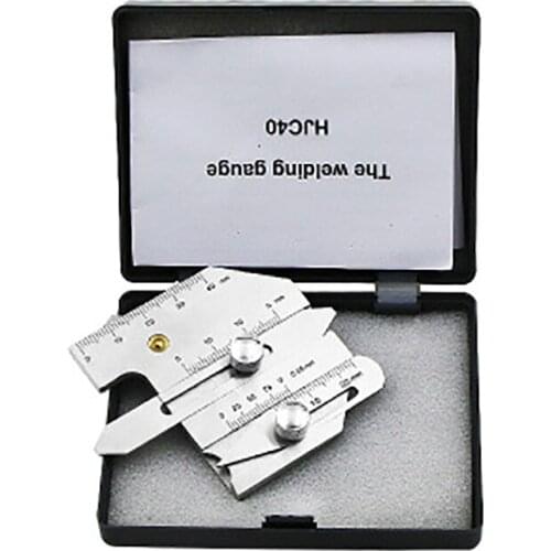 1PC HJC40/HJC40B Groove Angle Undercut Depth Ruler Welding Gauge Stainless Steel Weld Test Ruler Measuring Gauge 0-40mm 5-40mm