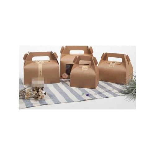 100pcs Kraft paper pastry gift box cookies snack candy storage box DIY Baking packing boxes