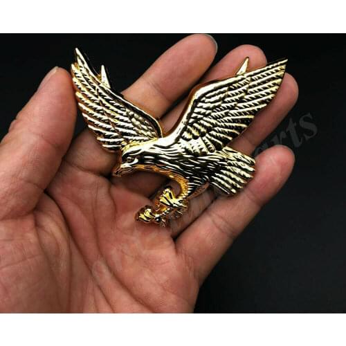 3D Golden Metal Eagle Hawk Logo Car Trunk Rear Emblem Badge Decal Sticker