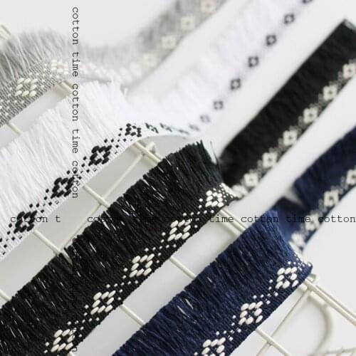 5yards/lot stripe tassel webbing 3cm wide ethnic style ribbon embroidery style trim accessory for bag garment home deco 2style