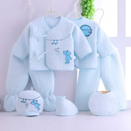 Baby Boys coat 7pcs Long Sleeve Cotton Baby Girl Clothes 0-3 months Baby pants Newborn Bibs ropa de bebe Clothing
