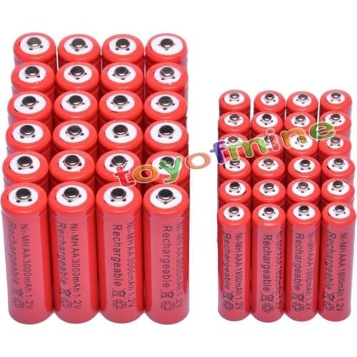 AA 3000mAh + AAA 1800mAh 1.2V NiMH 14500 Rechargeable Battery Cell 2A 3A rechargeable battery