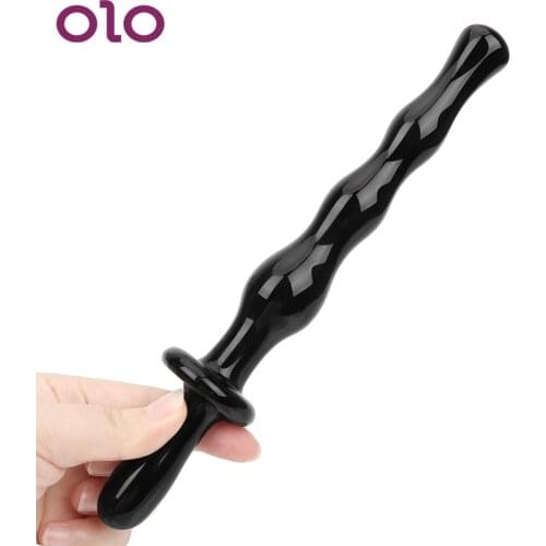 OLO Double Ends Anal Plug Glass Butt Plug Butt Beads Sex Toys for Women Men Masturbation Sex Products Erotic Prostate Massage