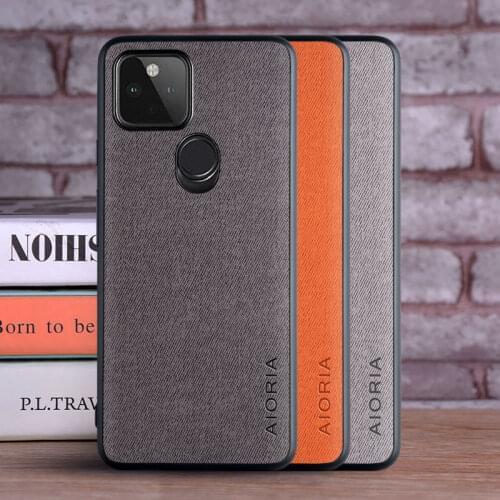 Case for Google Pixel 5A 5G coque Luxury textile Leather skin soft TPU hard phone cover for google pixel 5a case