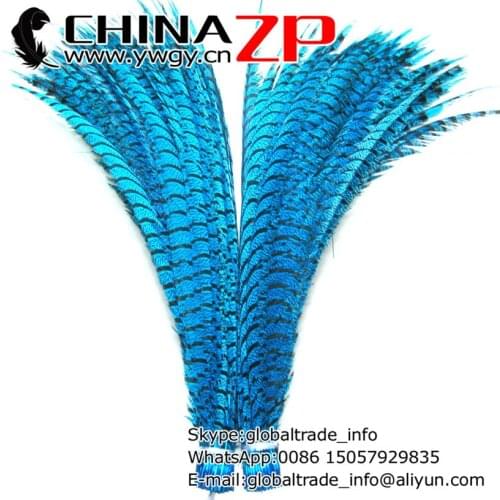 CHINAZP Factory 50pcs/lot 90~100cm(36~40inch) Length Exporting Quality Dyed Turquoise Lady Amherst Center Tail Feathers