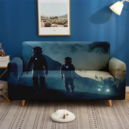Stretchy Cover Sofa Home Decor Custom 3D Print Galaxy Astronaut Starry Sky Slipcover For Living Room Bedroom 1/2/3/4-seater