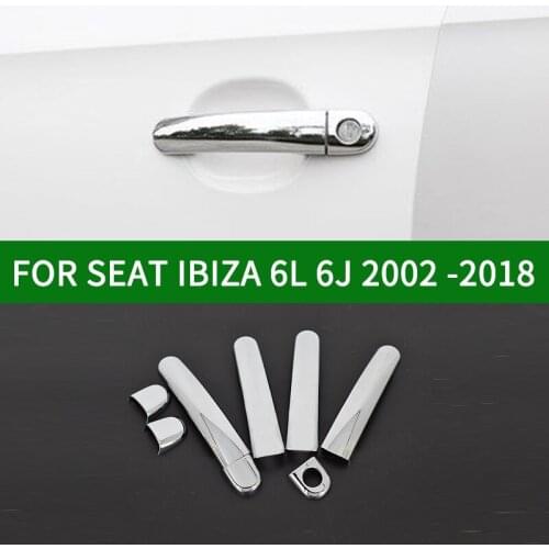 FOR SEAT IBIZA 6L 6J5 2002-2018 Accessory glossy chrome silver door handle covers trim TDI FSI TFSI GPL LPG FR