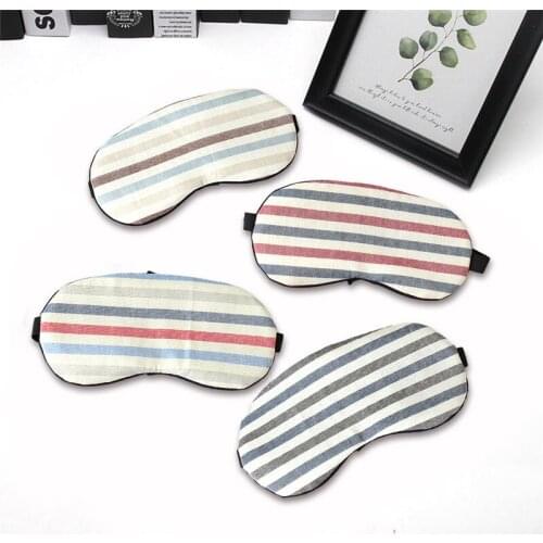 Cotton Stripe Pattern Eye Cover Sleeping Mask Eyepatch Sleep Mask Travel Relax Eye Band Sleeping Aid Kids Blindfold