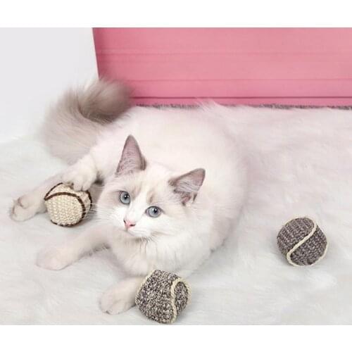 Cat Toys Sisal Natural Cat Scratcher Proof Cats Toy Funny Cat Chewing Playing Supplies Ball Toys for Cat Kitten Pet Product