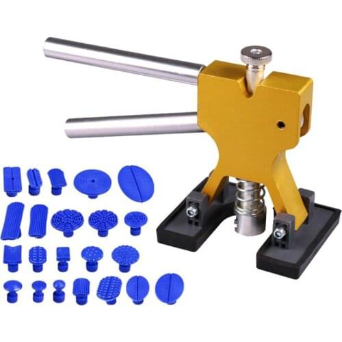 Paintless Dent Repair Tool Dent Puller Kit, 22 Tabs, Adjustable Width, Car Dent Removal Kit, Golden Lifter for Automobile Body