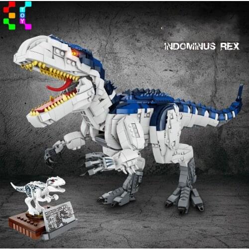 Jurassic World T Rex Robot Building Block Assembly Montessori Interactive Camp Cretaceous Dinosaurs Sounding Toys For Children