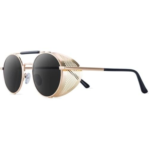 2021 NEW Round Steampunk Sunglasses Men Women Fashion Metal Glasses Brand Design Vintage Sunglasses High Quality UV400 Gafas