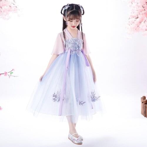 Hot-selling new childrens clothing in summer, Chinese style, girls' Hanfu, childrens ancient costume fairy dress