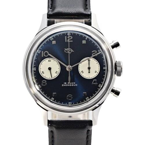 Luxury RED STAR Mens Chronograph Mechanical Watch ST1901 Seagull Movement 1963 Men Pilot Watch Acrylic/Sapphire Swan Neck Clock