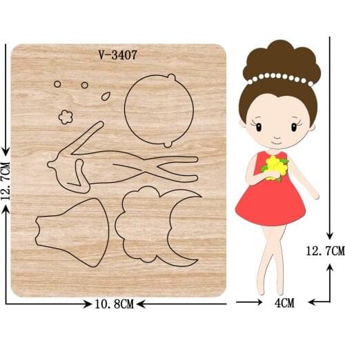 New girl wooden dies cutting dies for scrapbooking Multiple sizes V-3407
