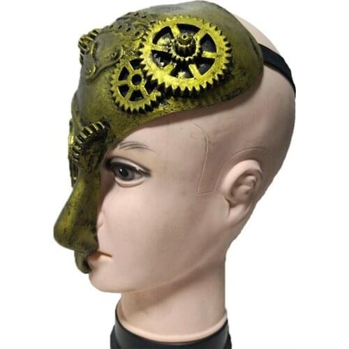 Future Robot Mask Halloween Latex Half Face Mask Role Playing Funny Party Costume Props Killer Cosplay Mask