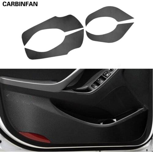 Car Styling Side Door Inner Decal Anti-kick Protective Carbon fiber Flim Sticker 4Pcs/Set For Hyundai Elantra 2012-2016 Avante